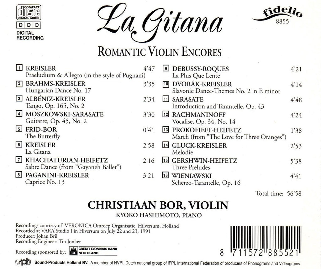 La gitana – romantic violin encores – CD