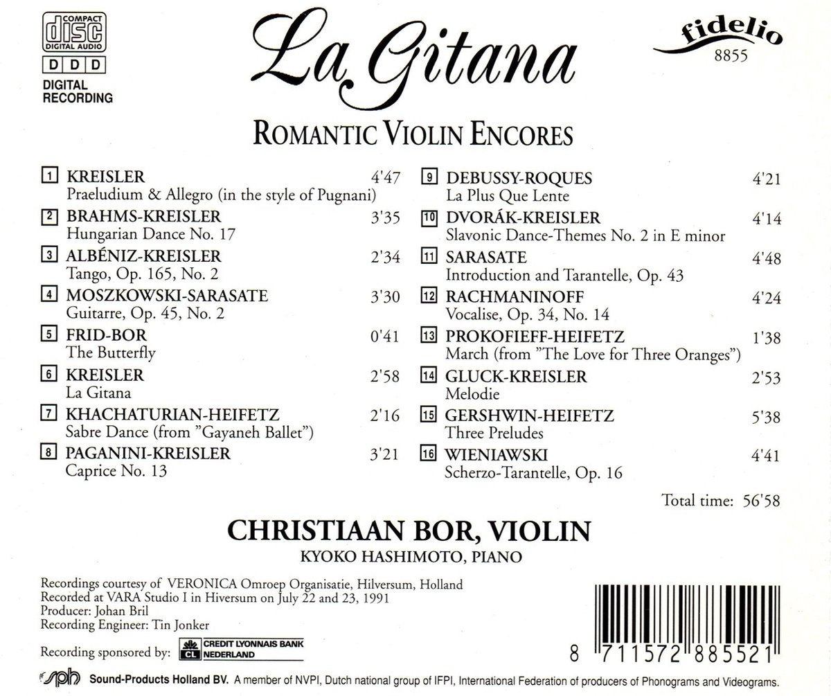La gitana – romantic violin encores – CD