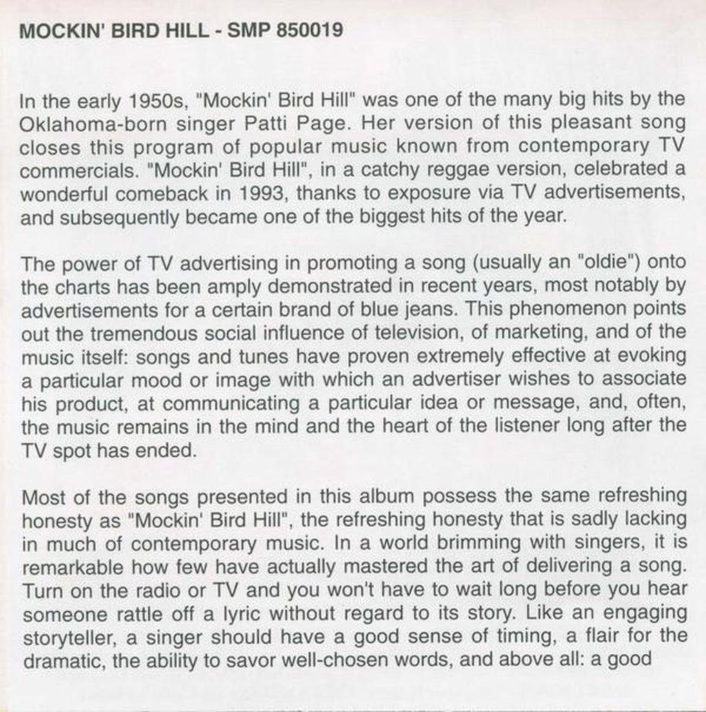 Mockin' bird hill – CD