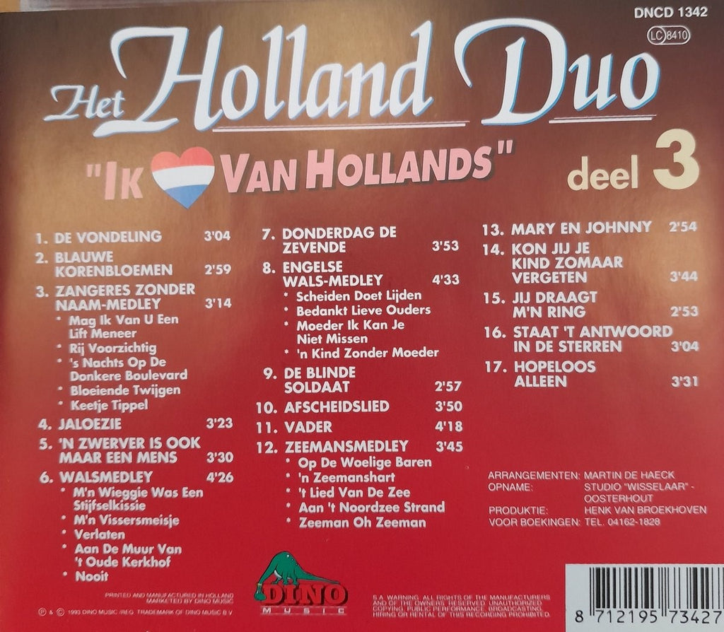 Het holland duo ik hou van hollands deel 3 – CD