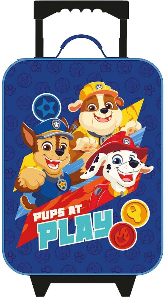 Paw patrol puptastic days trolley koffer – handbagage kind – softcase – 14 liter – 47 x 31 x 14 cm – blauw