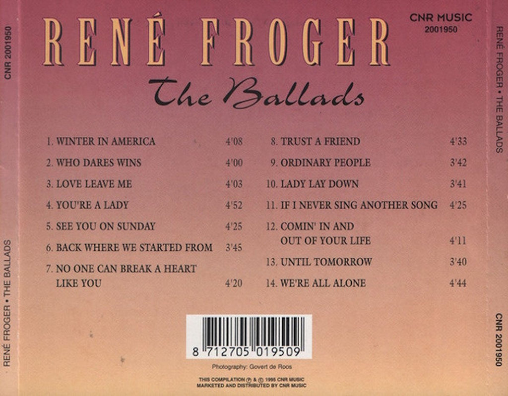 Rene froger – the ballads – CD