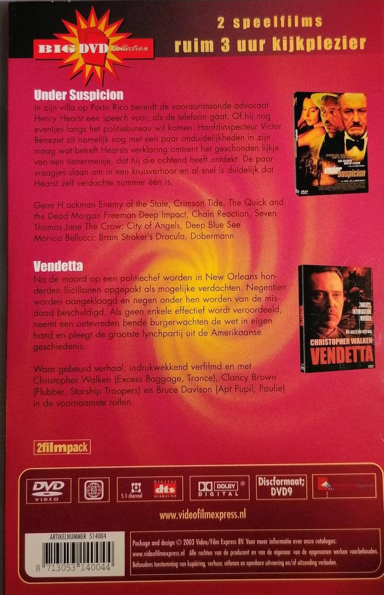Under suspicion – vendetta – DVD