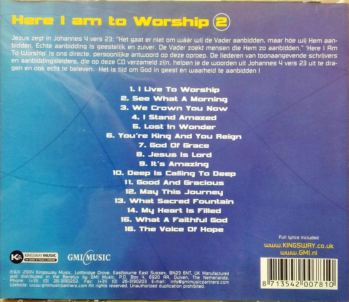 Here i am to worship – CD