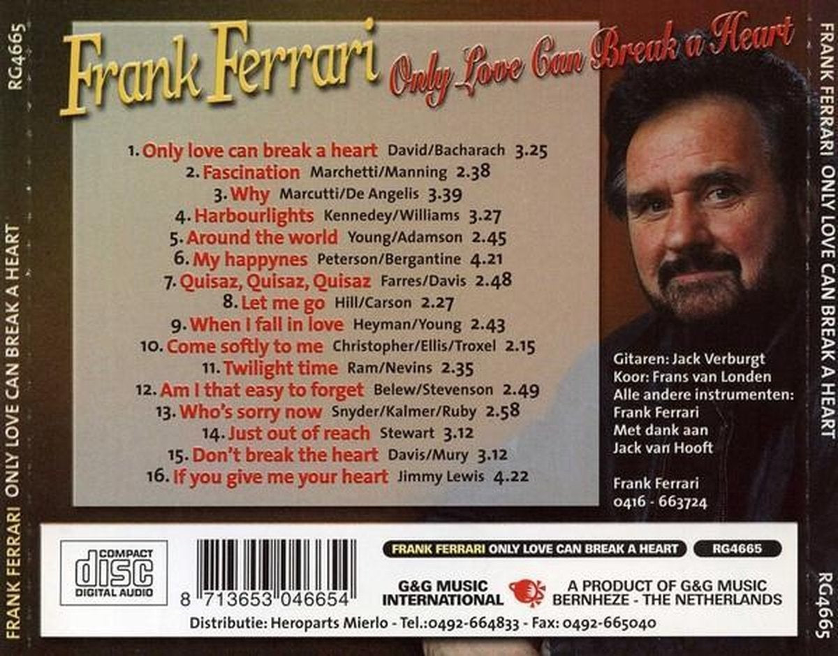 Frank ferrari – only love can break a heart – CD