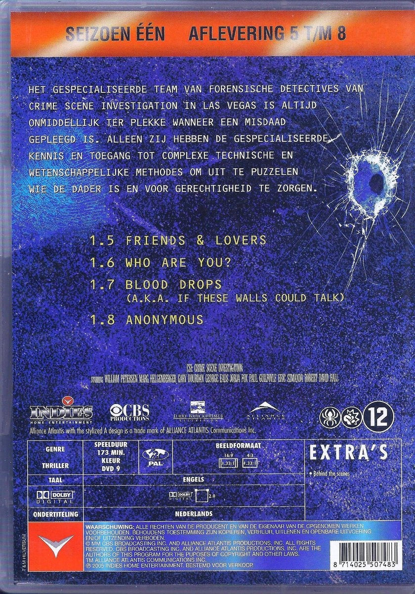 Csi – seizoen 1 – afl 5 t/m 8 crime scene investigation – DVD