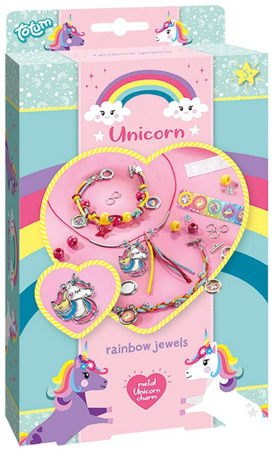 Totum unicorn sieraden maken – 2 armbandjes en 1 ketting – 25-delig – met metalen eenhoornbedel – speelgoed kinderen – knutselen – voor meisjes – vanaf 5 jaar