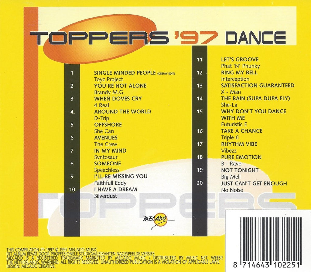 Toppers '97 dance – CD