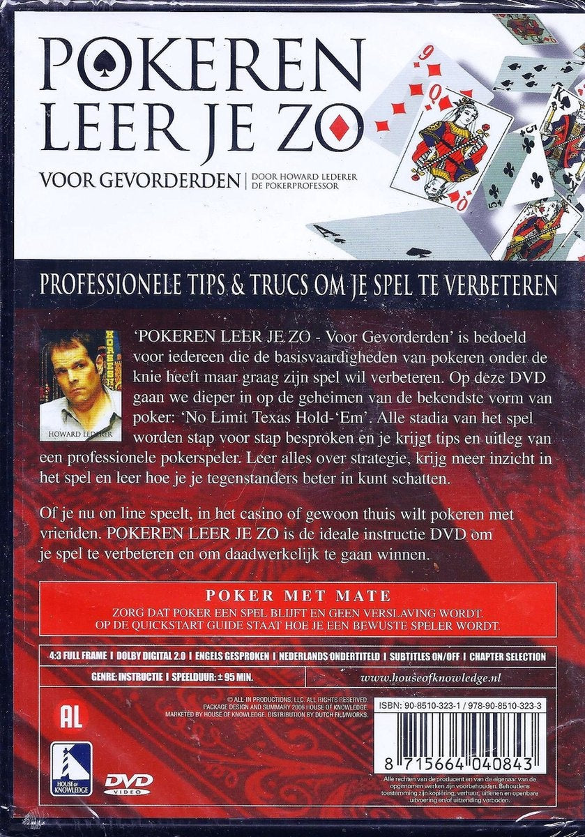 Pokeren leer je zo – voor gevorderden – DVD