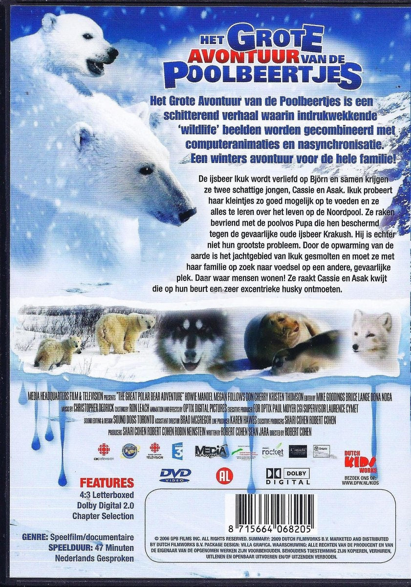Het grote avontuur van de poolbeertjes – DVD