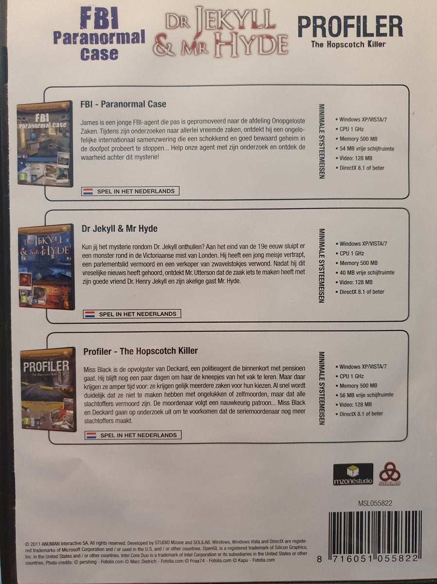 Best of casual games – ( fbi paranormal case – dr jekyll & mr hyde – profiler ) – PC
