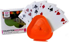 Kaarthouder – kunststof – in doosje – 8,6 x 8,6 x 2,6 cm – kaartenhouder voor kaartspellen – handige speelaccessoire – engelhart