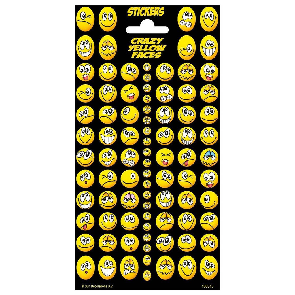 Stickers crazy yellow faces