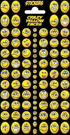 Stickers crazy yellow faces