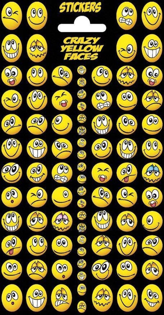 Stickers crazy yellow faces