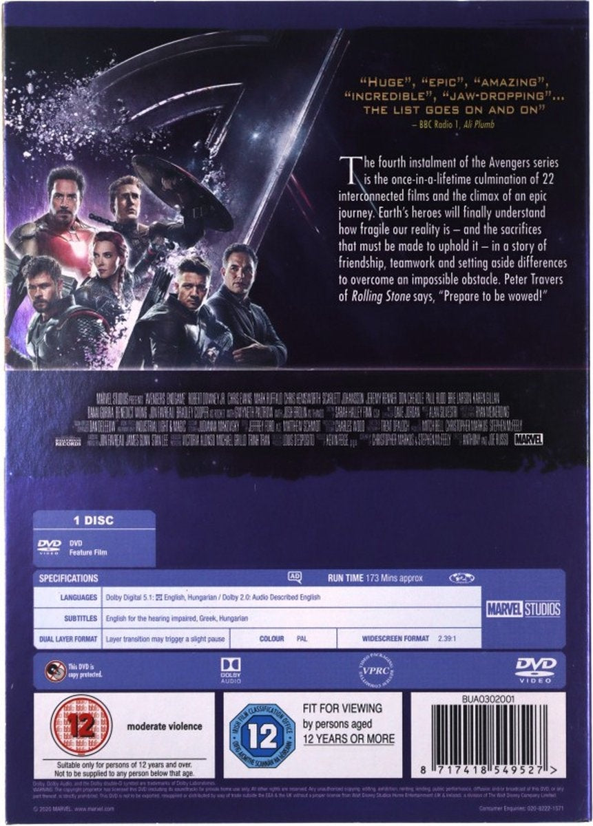 Avengers: endgame – DVD