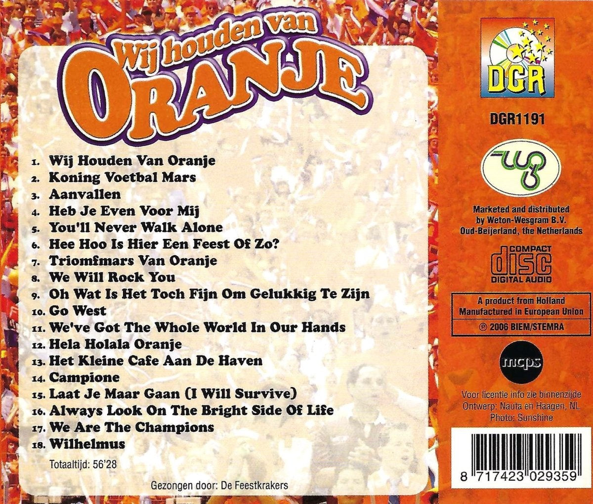 Various – wij houden van oranje – CD