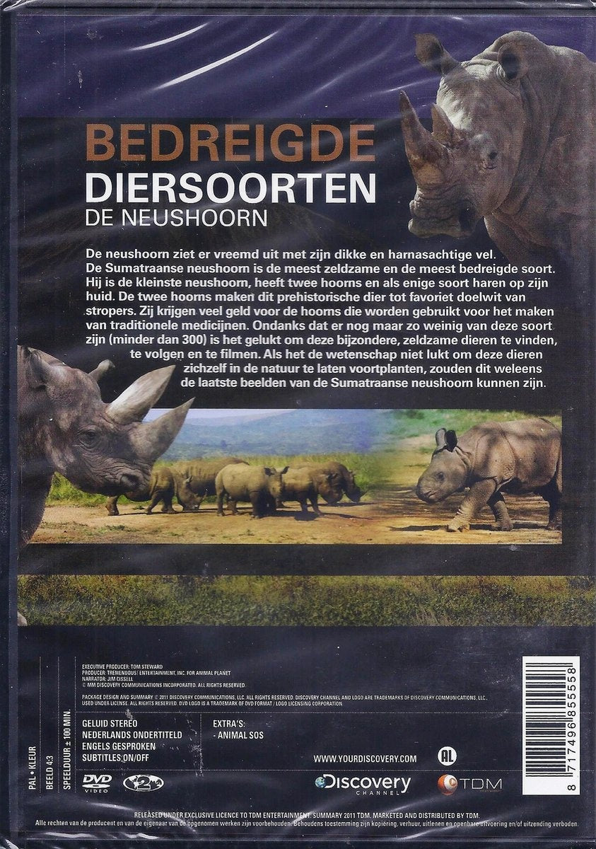 Bedreigde diersoorten – de neushoorn – DVD