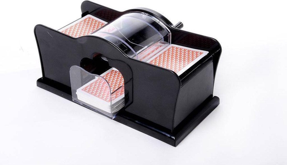 Kaartschudmachine manueel – kunststof kaartenschudder – voor bordspellen, kaartspellen – familiespel – engelhart