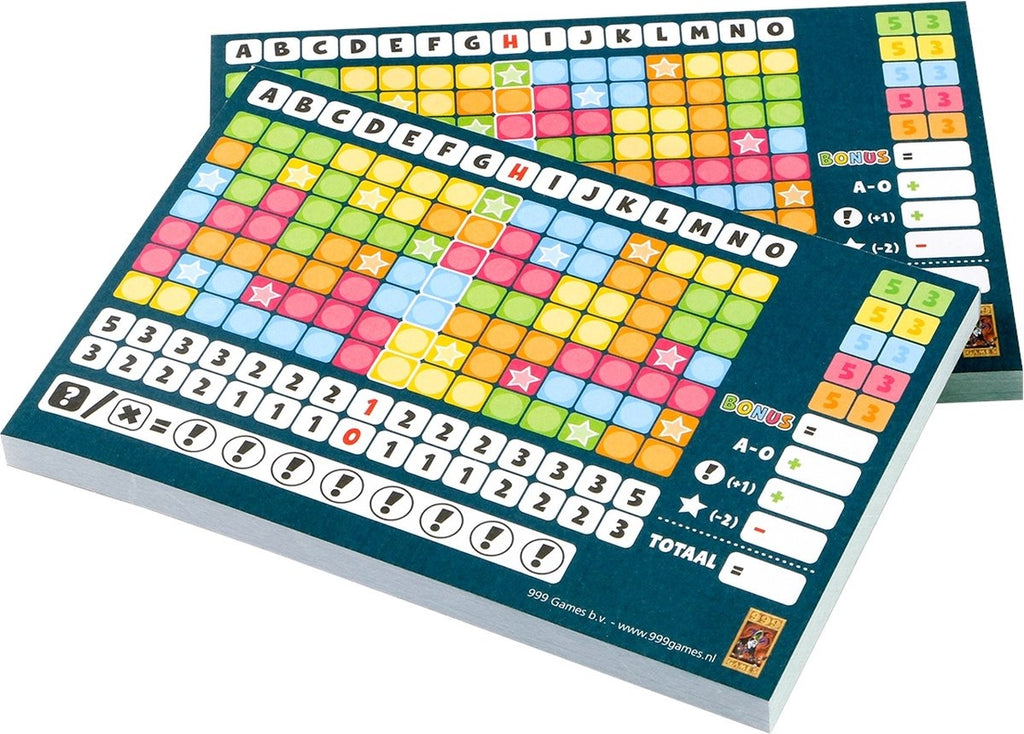 999 games – scoreblokken – keer op keer – twee stuks – level 1 – dobbelspel