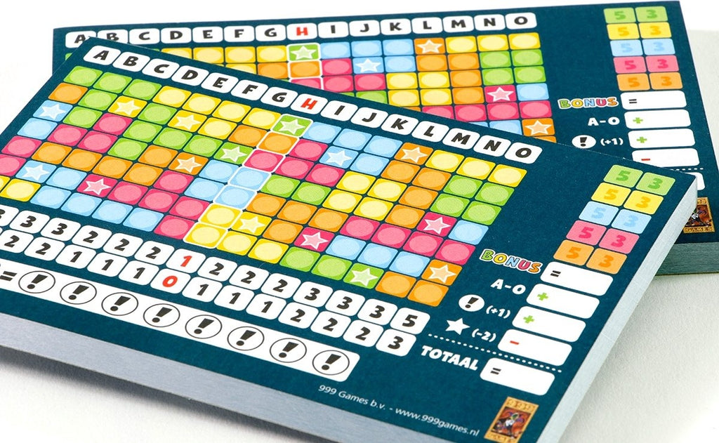 999 games – scoreblokken – keer op keer – twee stuks – level 1 – dobbelspel