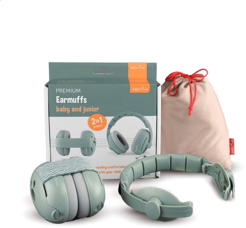 Zazu baby & junior earmuffs green gehoorbeschermer