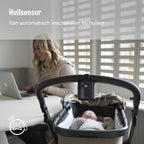Zazu roxy baby rocker – automatische kinderwagen schommelaar met huilsensor – usb-c oplaadbaar – instelbare schommelstand – zwart