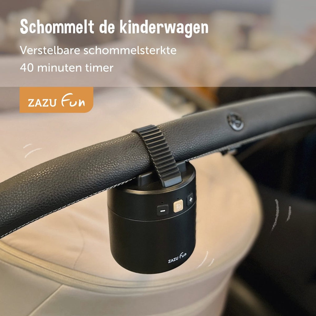 Zazu roxy baby rocker – automatische kinderwagen schommelaar met huilsensor – usb-c oplaadbaar – instelbare schommelstand – zwart