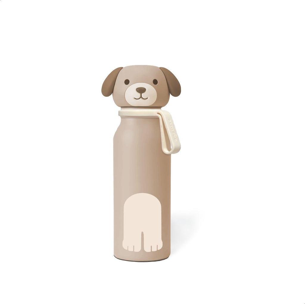 Zazu kinder thermosfles 400 ml – rvs drinkfles voor kinderen – dubbelwandige vacuümisolatie – bpa-vrij – lekbestendig – hond