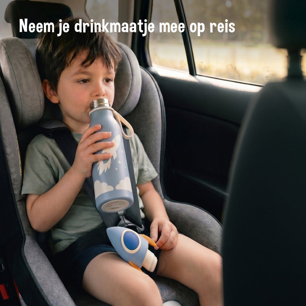 Zazu kinder thermosfles 400 ml – rvs drinkfles voor kinderen – dubbelwandige vacuümisolatie – bpa-vrij – lekbestendig – vos
