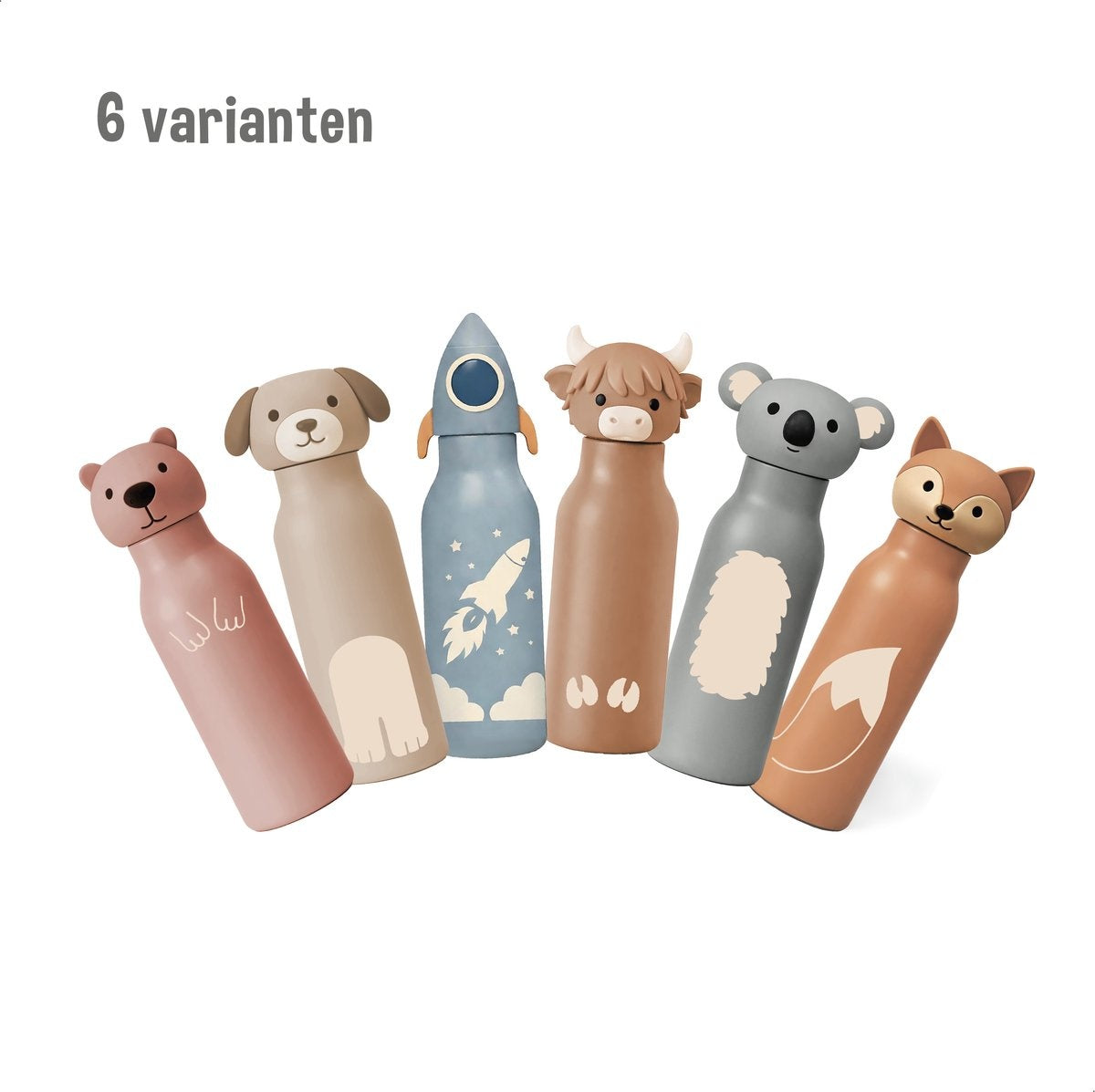 Zazu kinder thermosfles 400 ml – rvs drinkfles voor kinderen – dubbelwandige vacuümisolatie – bpa-vrij – lekbestendig – capybara