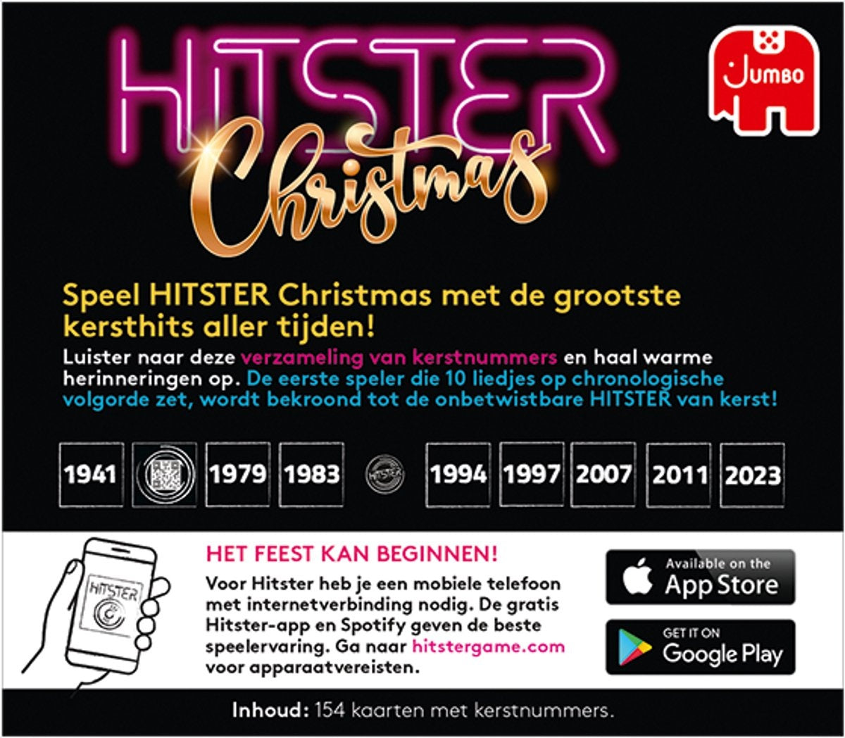 Jumbo – hitster – christmas – uitbreidingsset voor kerst – partyspel – actiespel – muziekspel voor volwassenen – 16+ jaar
